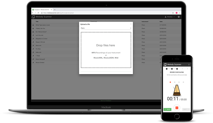 Melody Scanner Website and Mobile App