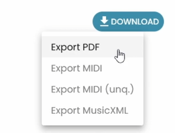 The export formats of the Klangio Apps.