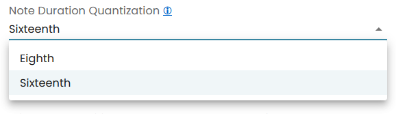 Select the Note Duration Quantization for your Klangio transcription.